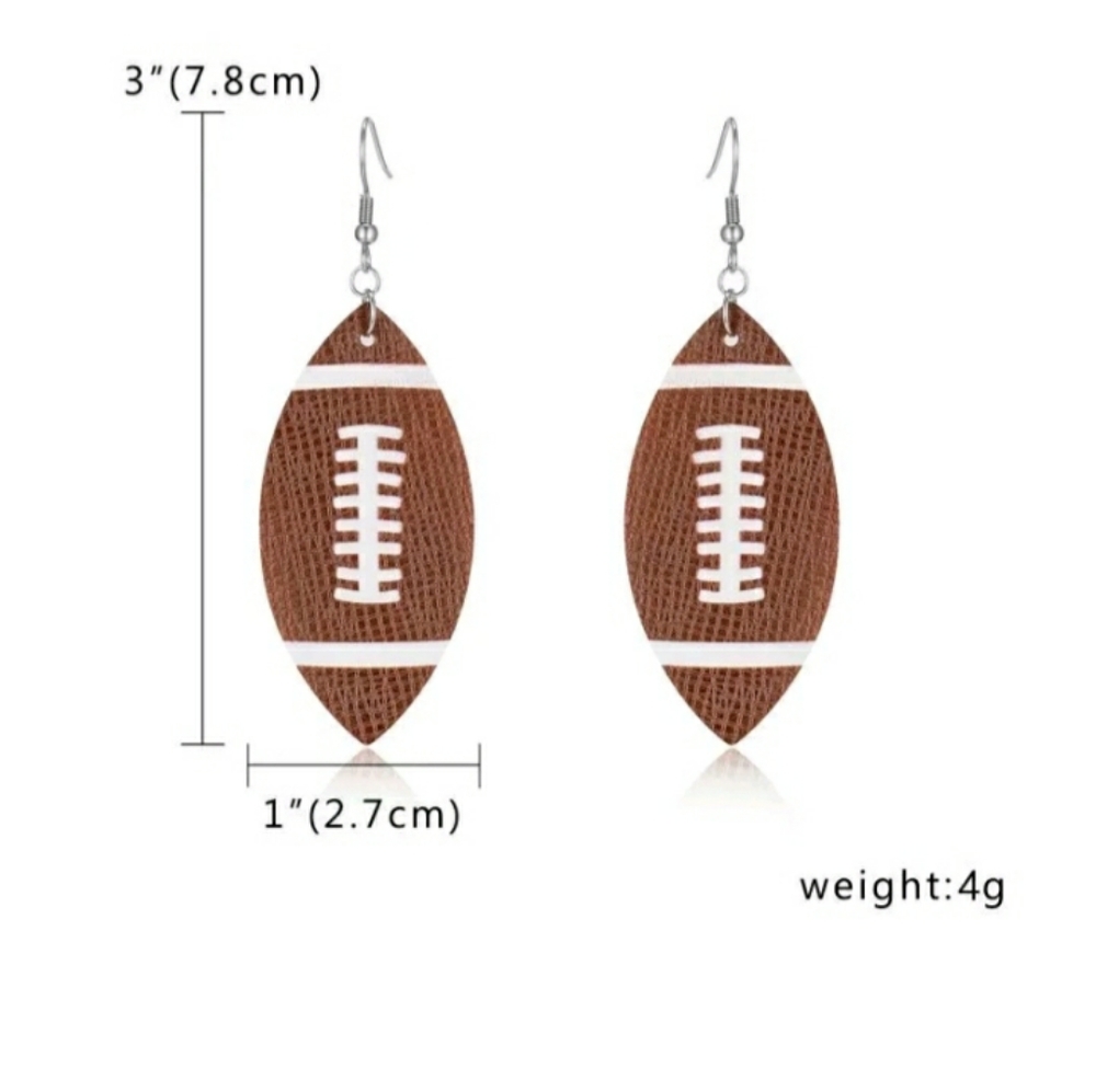 Football leather earrings